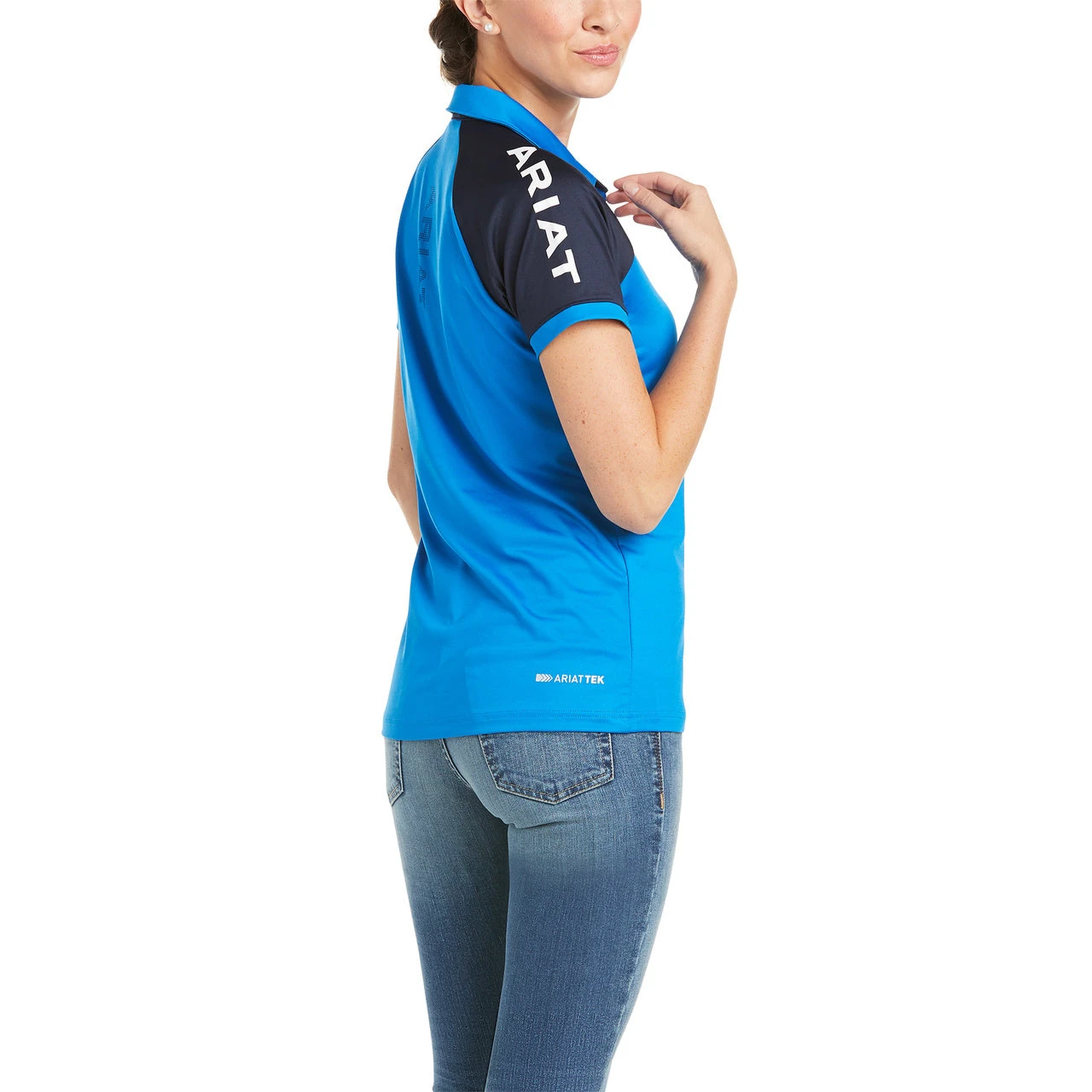 Ariat Ladies Team 3.0 Imperial Blue Short Sleeve Polo Shirt 10034999 2 Ariat Ladies Team 3.0 Imperial Blue Short Sleeve Polo Shirt 10034999 - Image 2