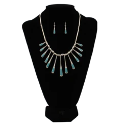 Blazin Roxx Ladies Silver Multi Paddle Necklace And Earring Jewelry Set D4500240