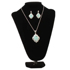 Blazin Roxx Ladies Turquoise & Silver Pendant Jewelry Set 3052236