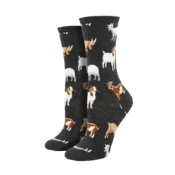 SockSmith Ladies Silly Billy Charcoal Heather Crew Socks WNC775-CHH