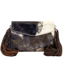 American Darling Brown Cowhide And Snakeskin Crossbody ADBG503BRWFRNG
