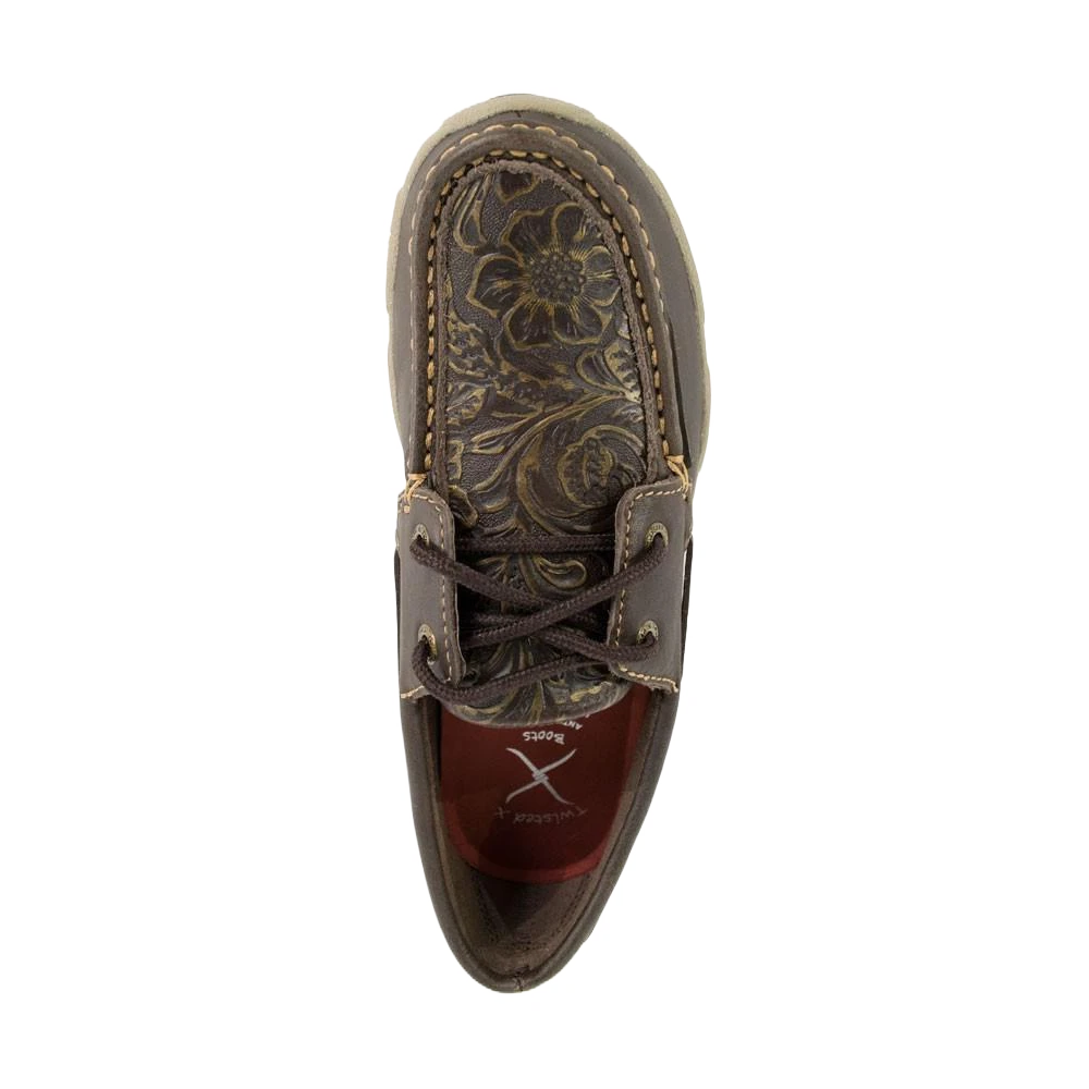 Twisted X Ladies Brown/Emboss Flower Driving Mocs WDM0070 2 Twisted X Ladies Brown/Emboss Flower Driving Mocs WDM0070 - Image 2
