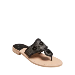 Jack Rogers Ladies Crackled Metallic Gunmetal Flat Sandals 142211JK02