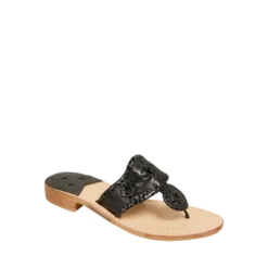 Jack Roger Ladies Slip On Black With Patent Sandals 1219SN0001004-BLKP