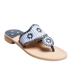 Jack Rogers Ladies Flat Pinstripe Midnight Sandals 111221JK06MP2