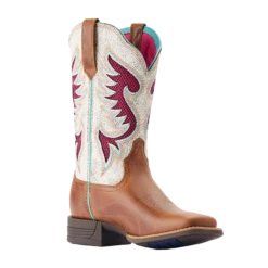 Ariat® Ladies Pinto VentTEK™ 360° Distressed White & Tan Boots 10044507