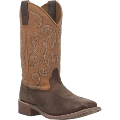 Laredo® Ladies Caney Square Toe Tan Leather Western Boots 5878