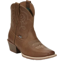 Justin® Ladies Chellie Tan Leather Western Square Toe Booties GY9510