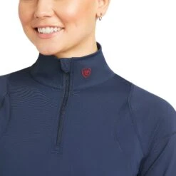 Ariat® Ladies Auburn Baselayer Team Navy 1/4 Zip Top 10034798 -Western Cowboy S21 WMS ENGL 10034798 detail01