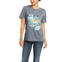 Ariat Ladies Trail Time Rock Climb Screen Print T-Shirt 10036154