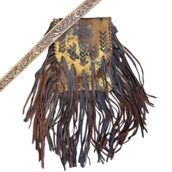 American Darling Cowhide Acid Wash With Fringe Crossbody ADBG522BRAC2